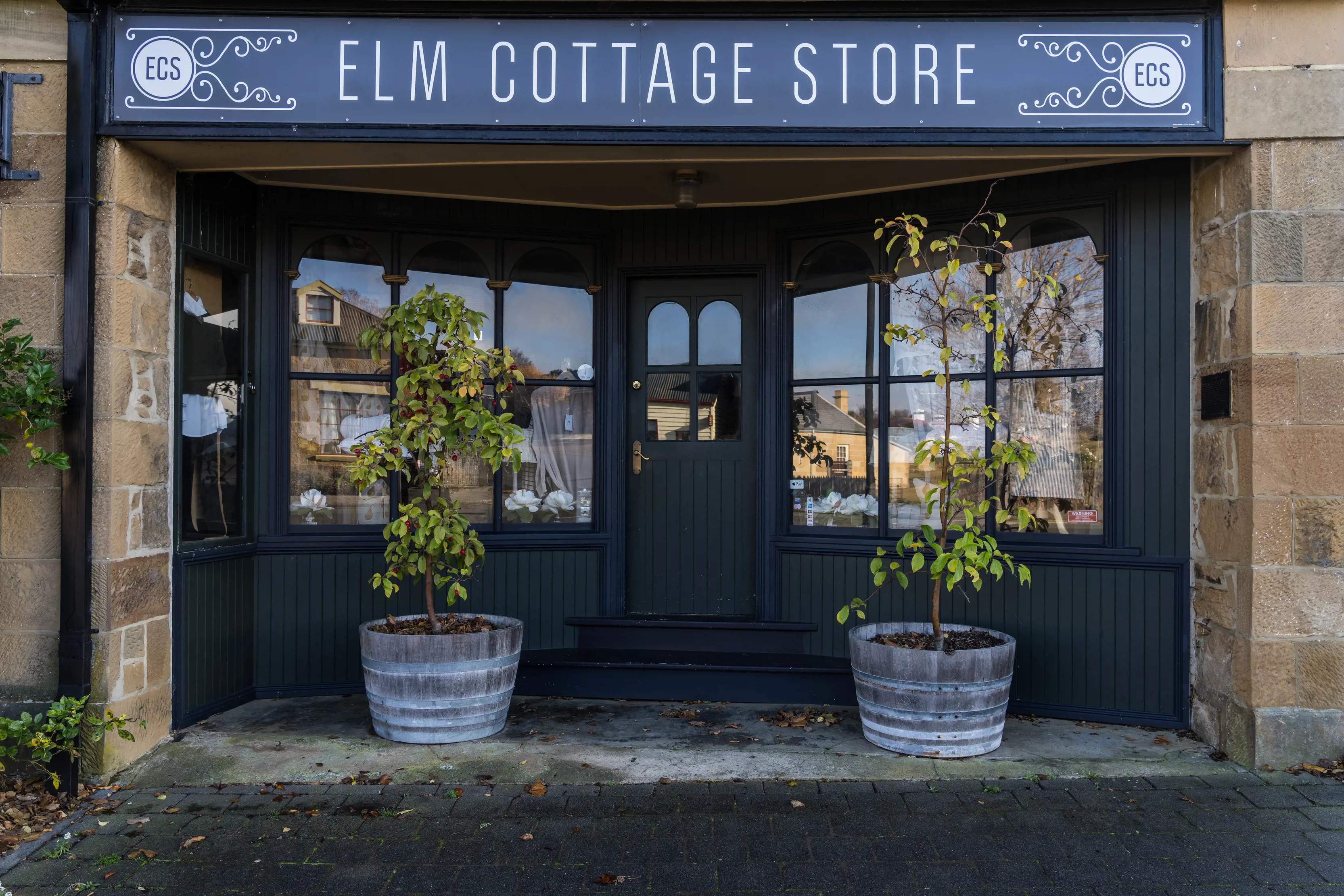 Store front with plants at Elm Cottage Store