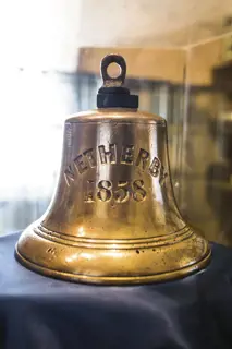 Close up of Netherby Bell at King Island Historical Museum.