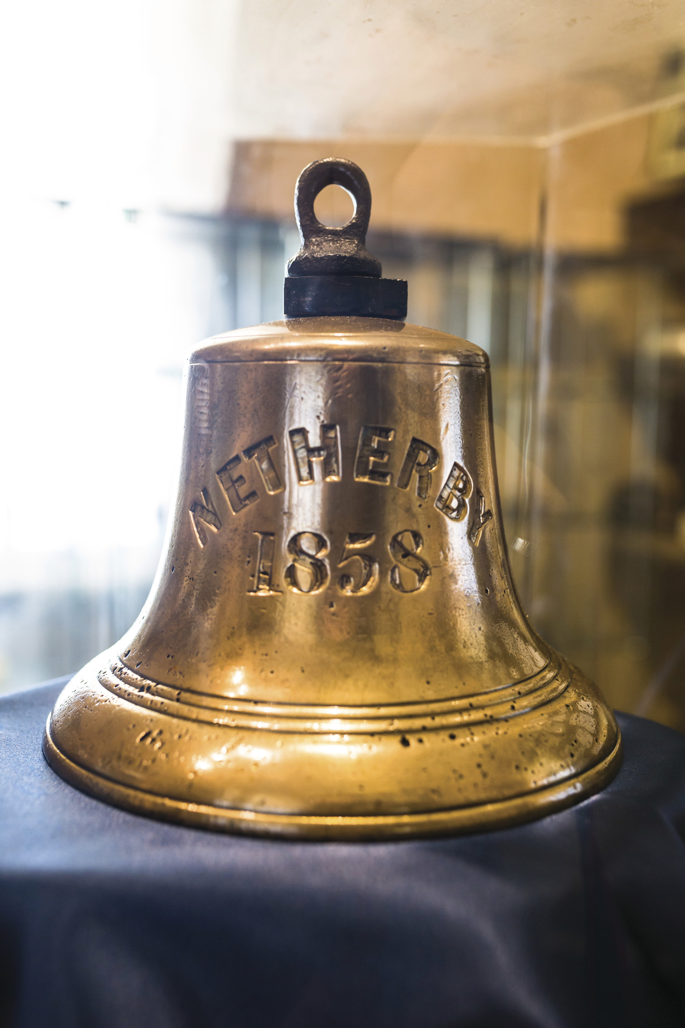 Close up of Netherby Bell at King Island Historical Museum.