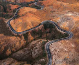 Aerial of Road into Queenstown