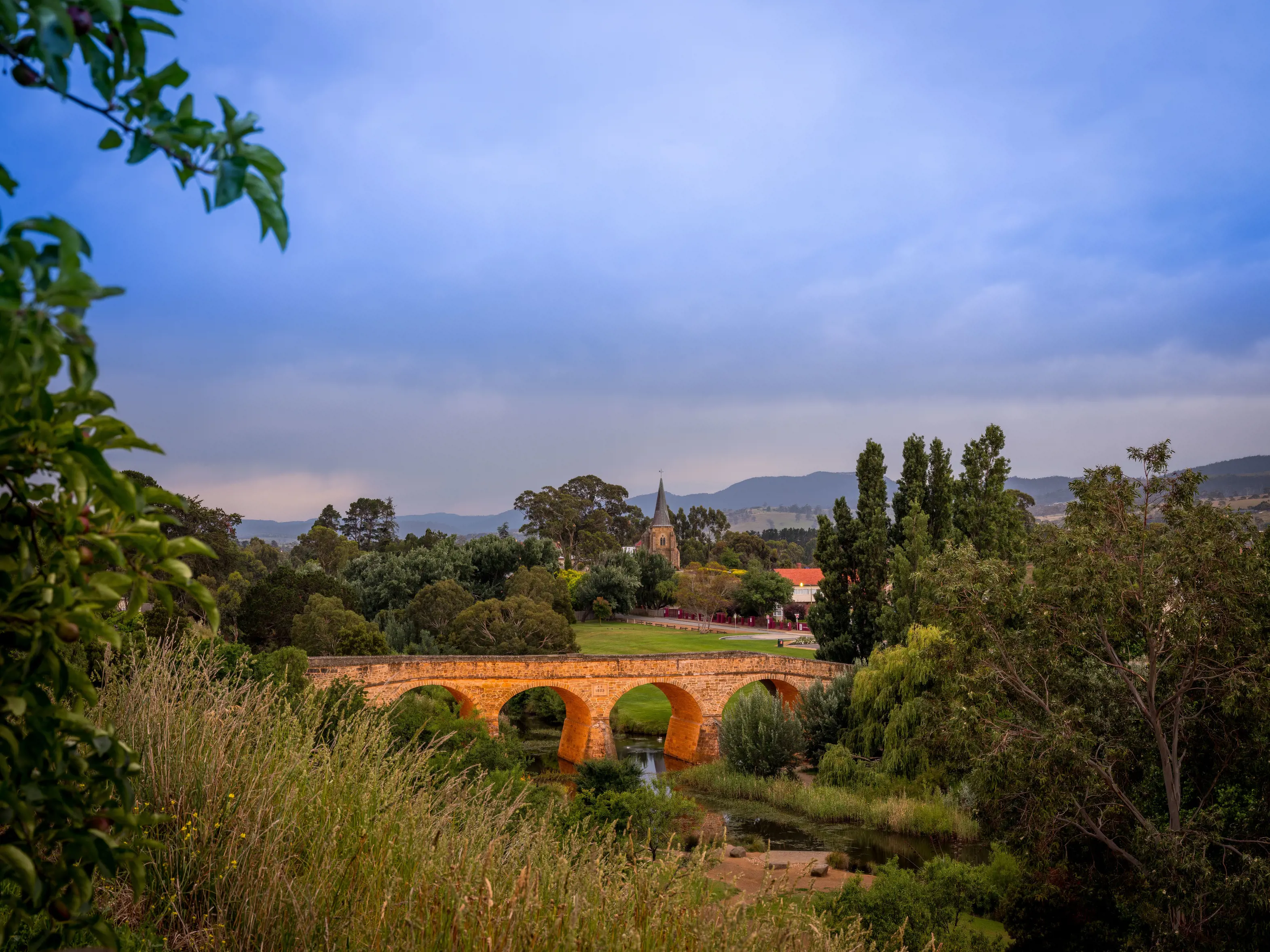 Richmond Bridge surrounded by stunning greenery,. 