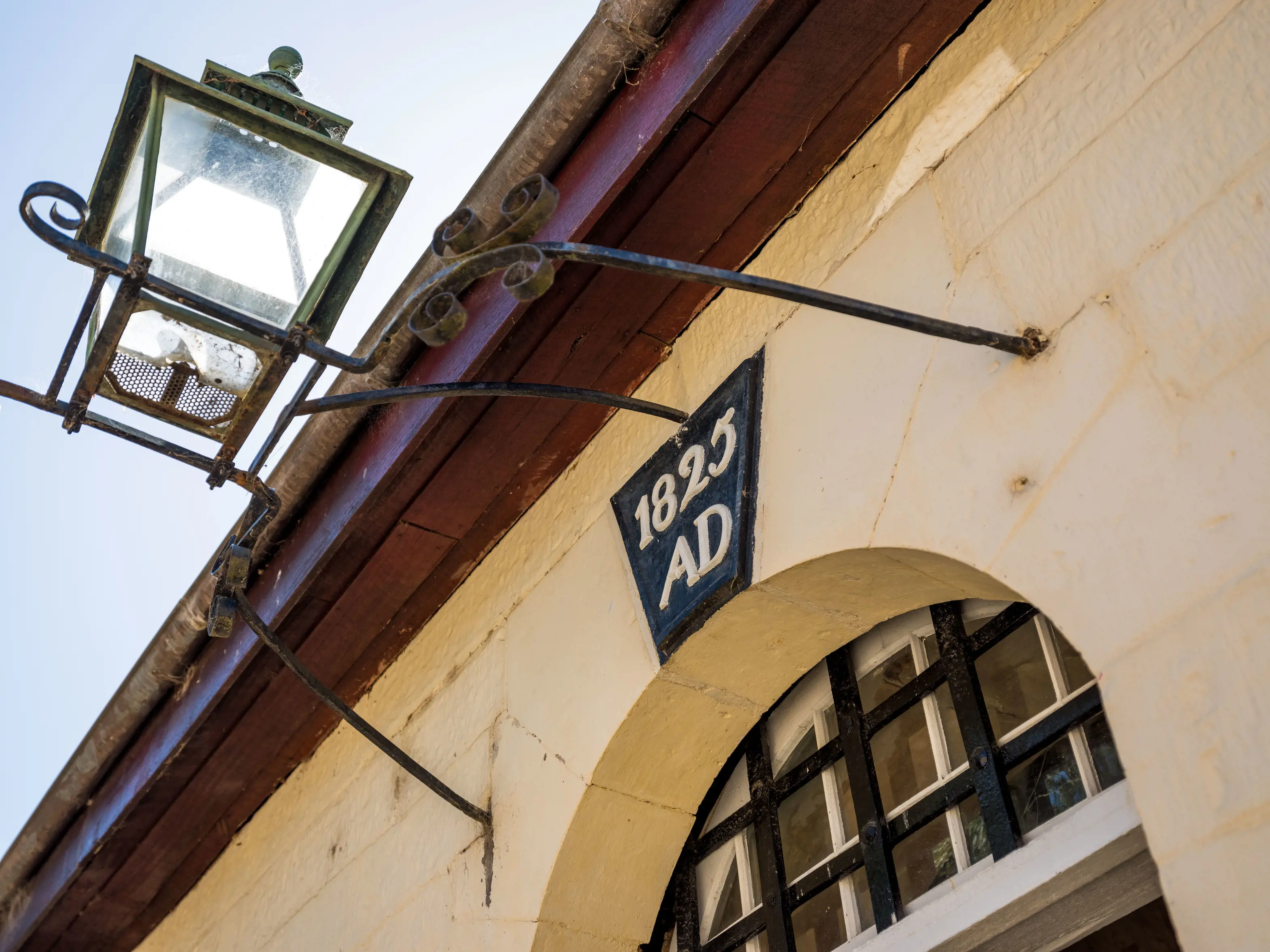 Low angle shot of a giant lantern on the Richmond Gaol