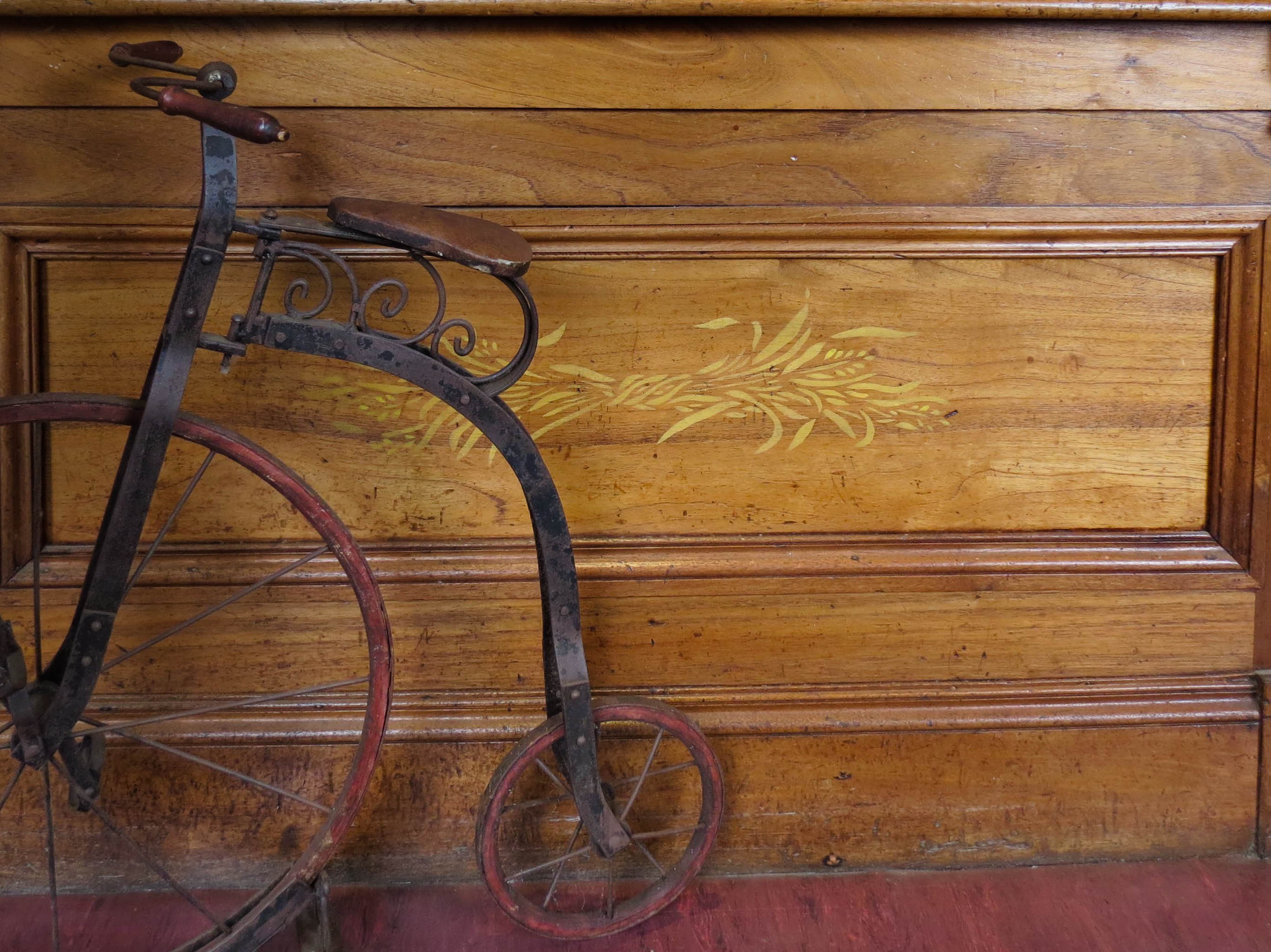 Historical bike ornament inside at Evandale Estate.