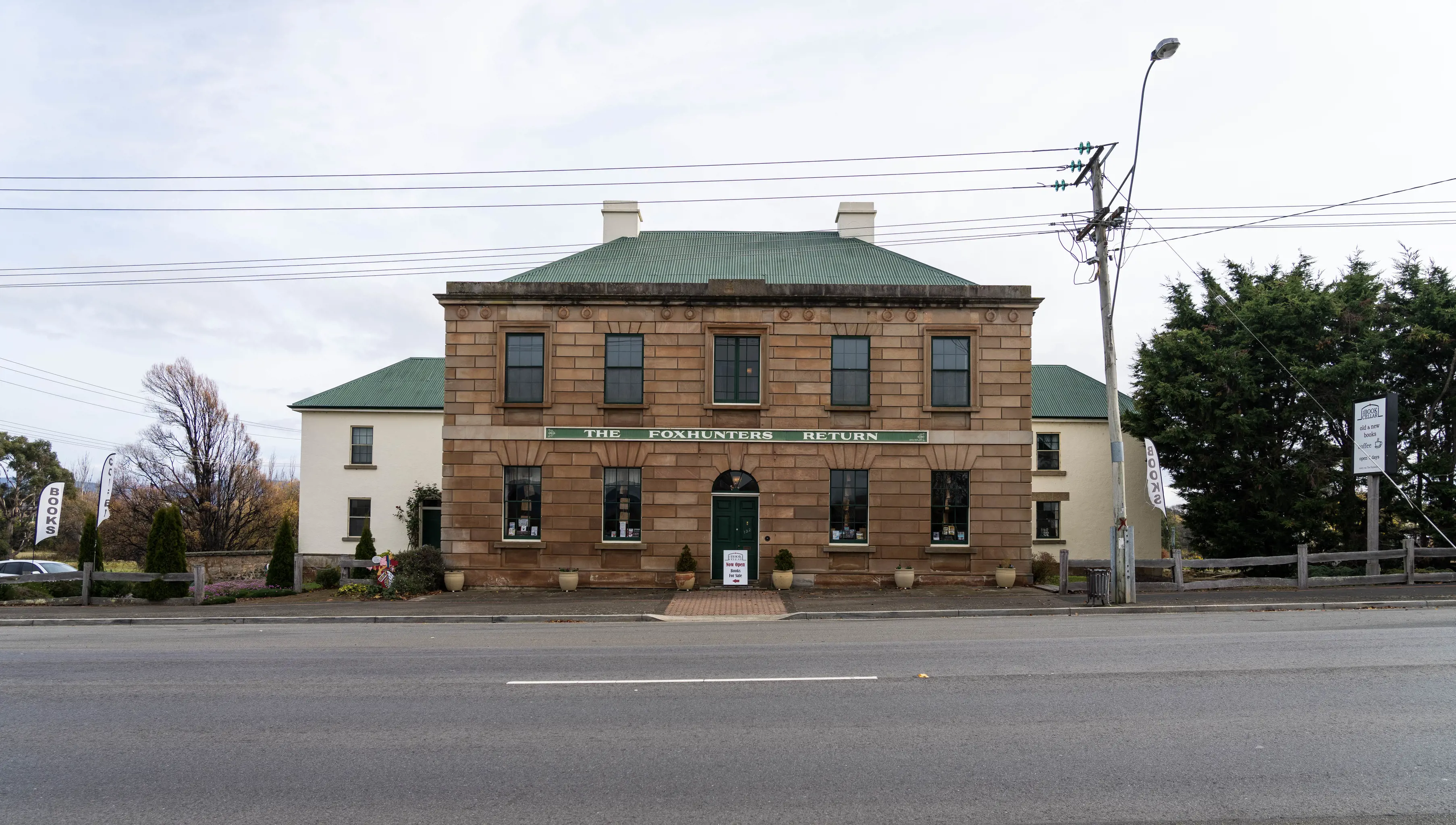 Exterior of The Book Cellar heritage building. 