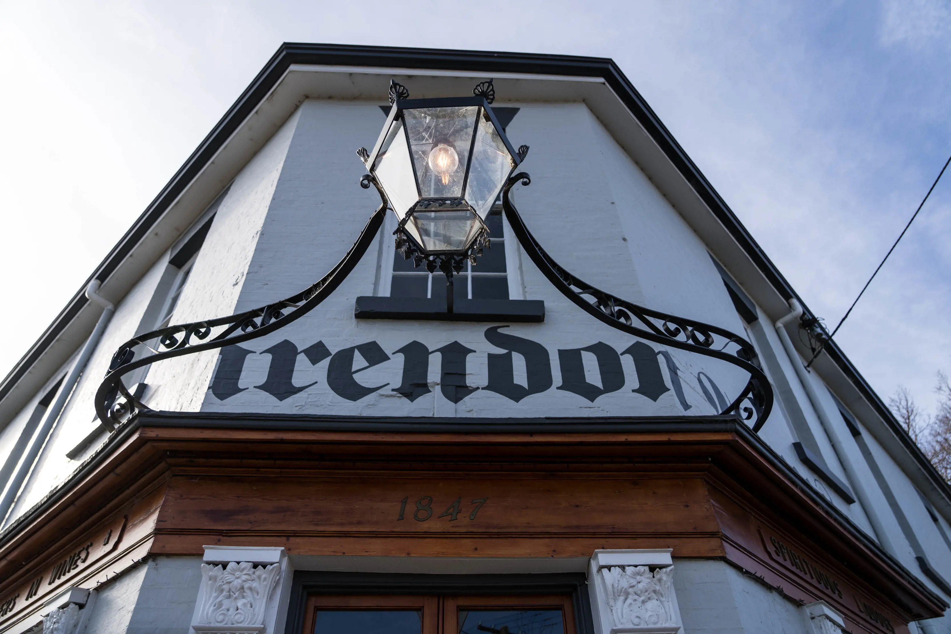 Light outside the entrance at Clarendon Arms in Evandale.