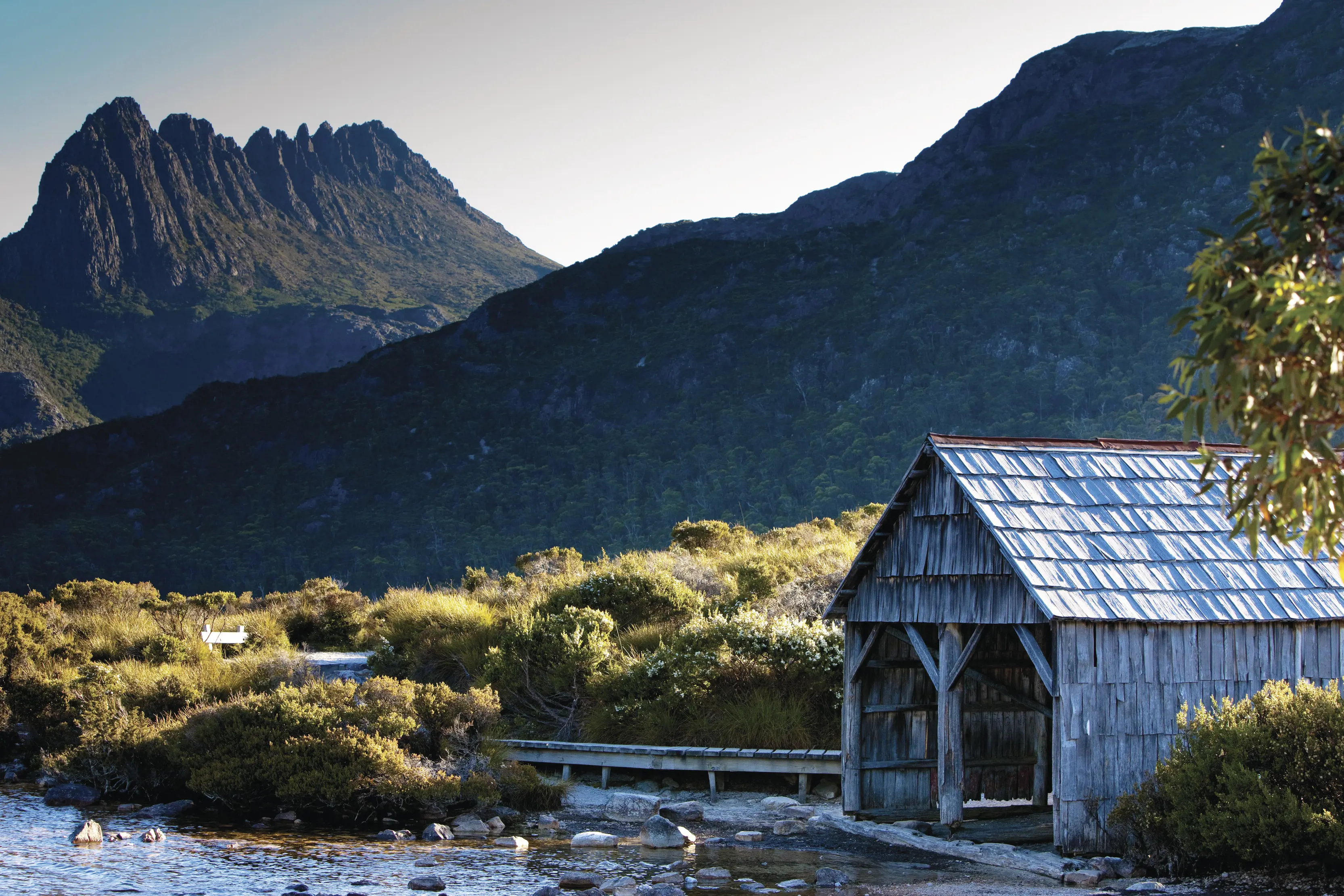 Boat Shed at Dove Lake, and with Cradle Mountain