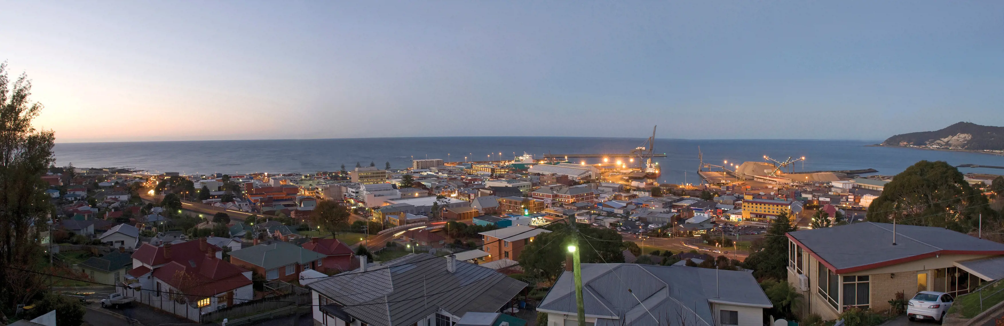 The skyline view of Burnie city.