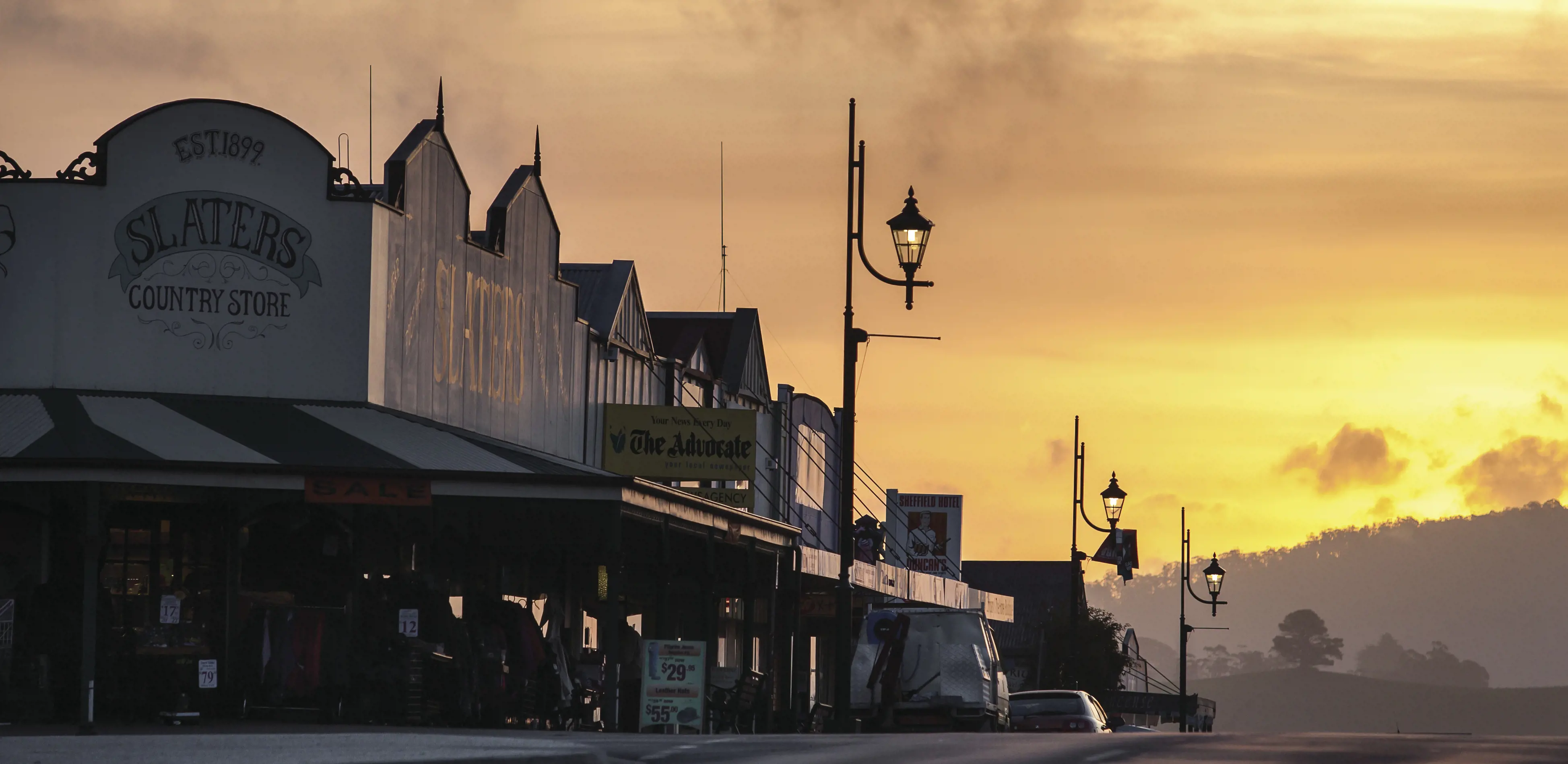 A dramatic and beautiful sunset over Main Street, Sheffield.