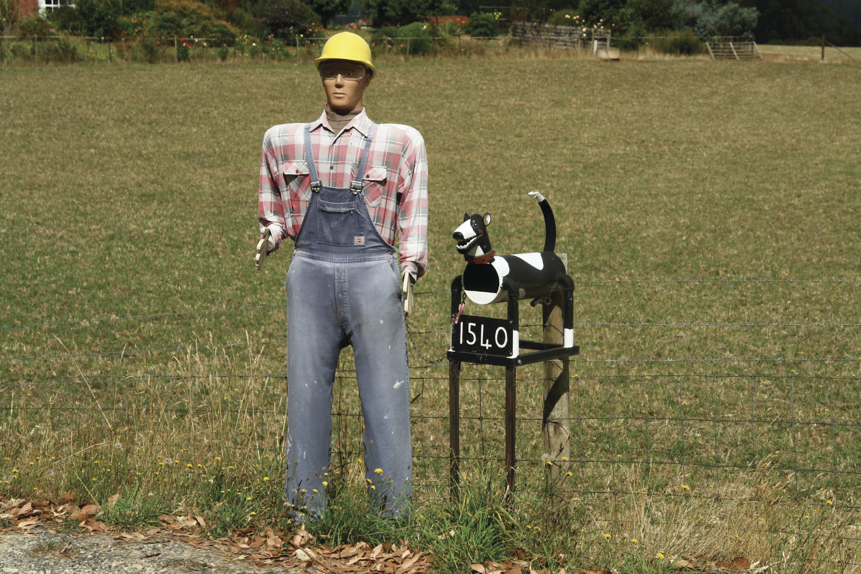 Wilmot novelty letterbox trail - A farmer and his dog.