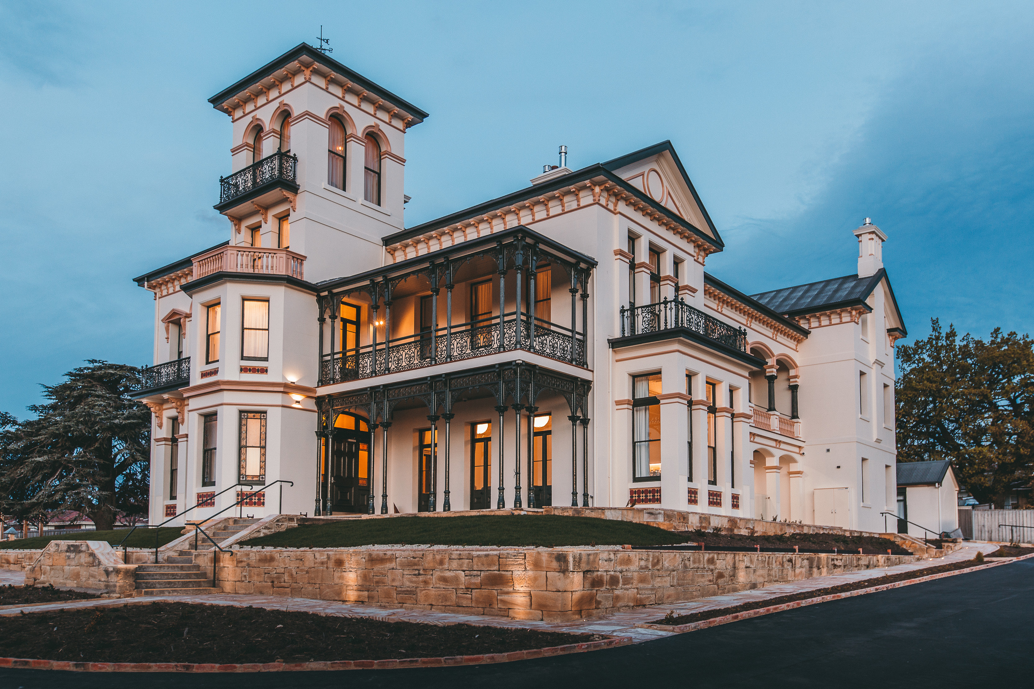 Warmly lit mansion, Maylands Lodge