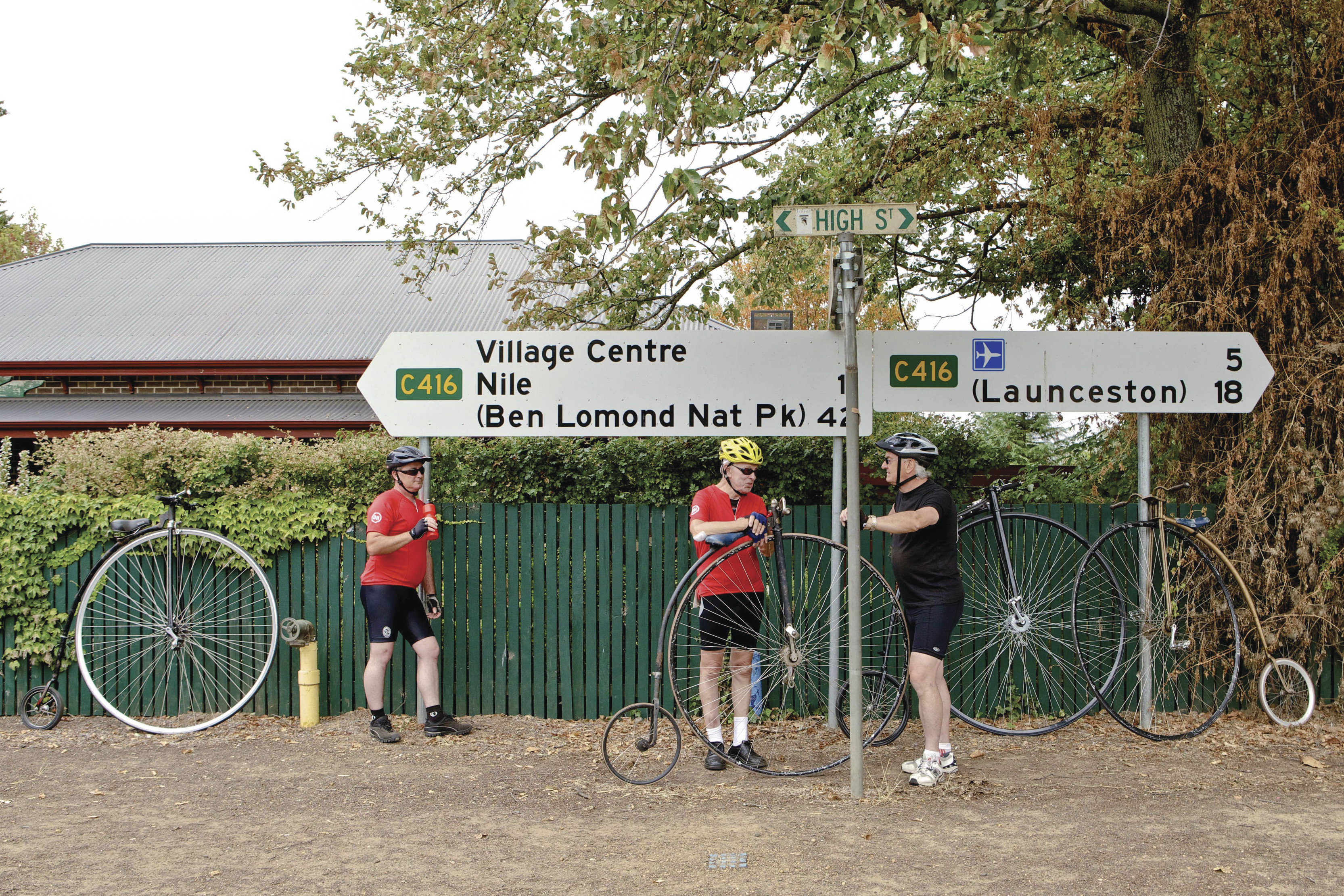 Penny farthings in Evandale