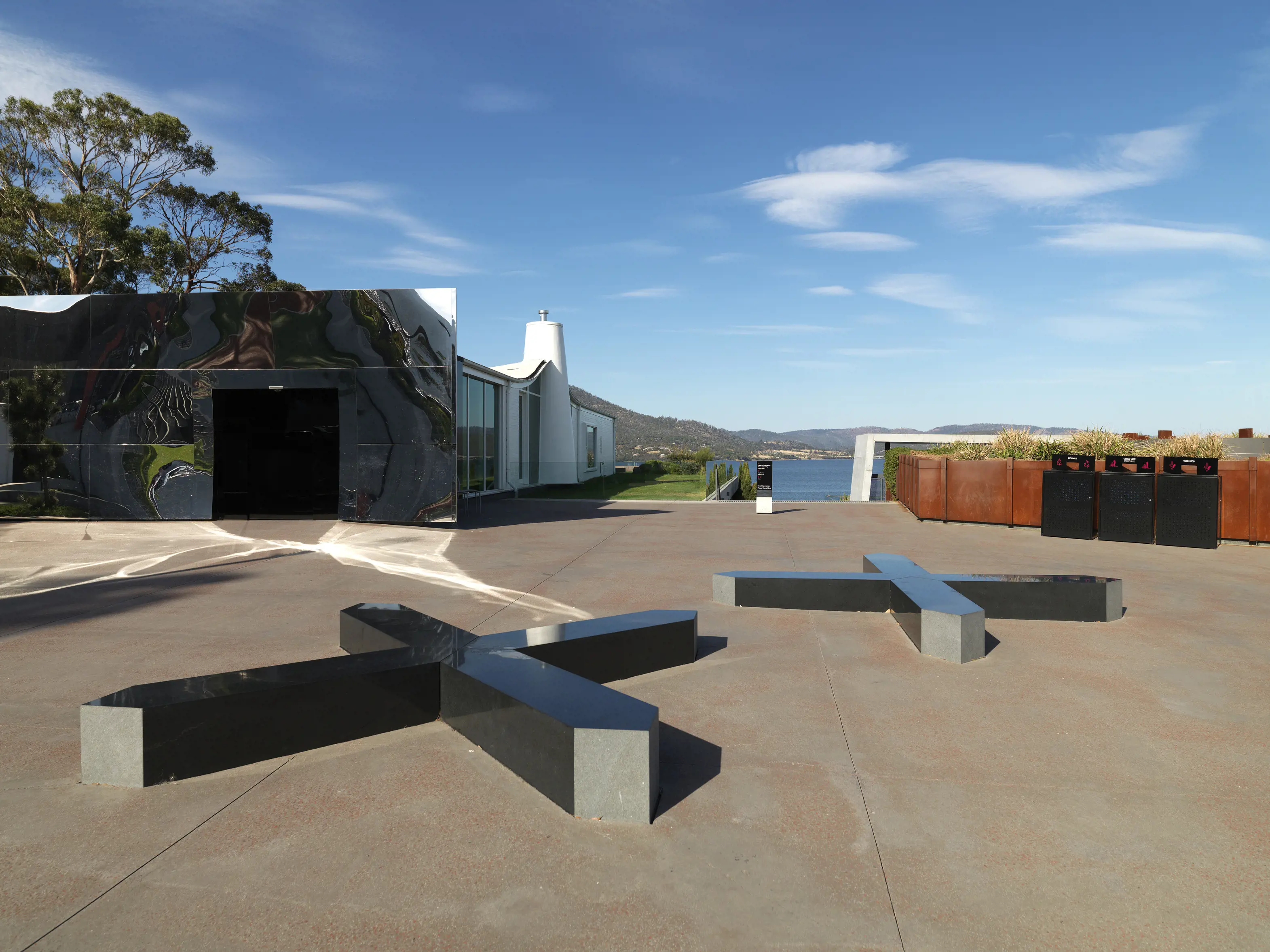 The Museum Plaza and Mirrored Entrance